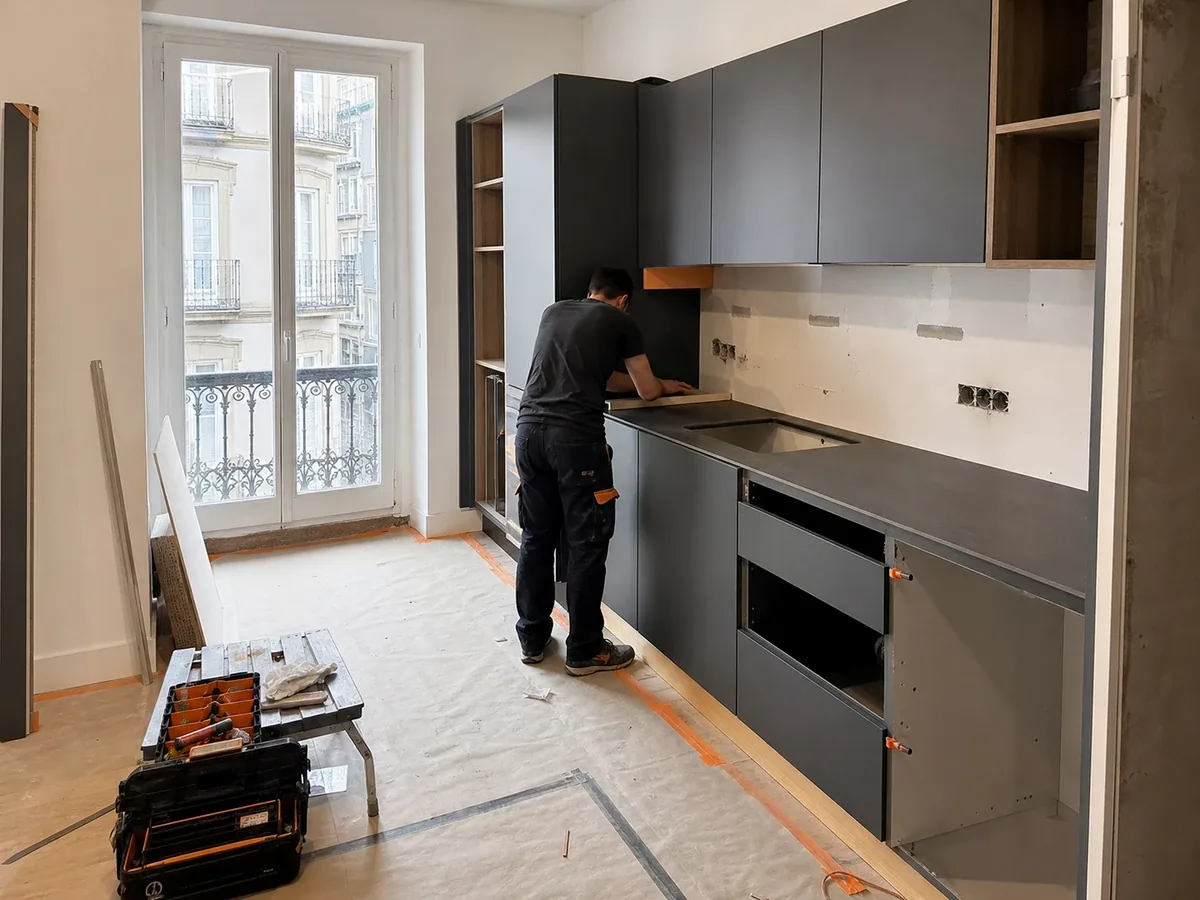Reforma de cocinas en A Coruña: obra de nuestro equipo